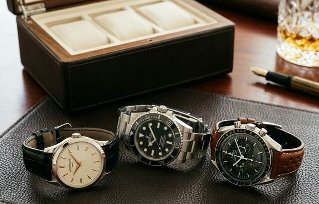 Men's watch collection: dress watch, diver, chronograph